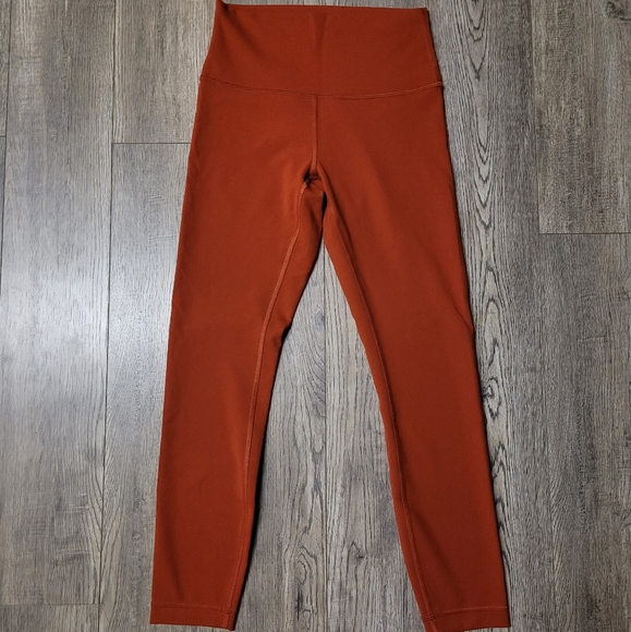Lululemon Wunder Train Leggings 25" size 6 Aztec brick Orange EUC - Picture 2 of 4